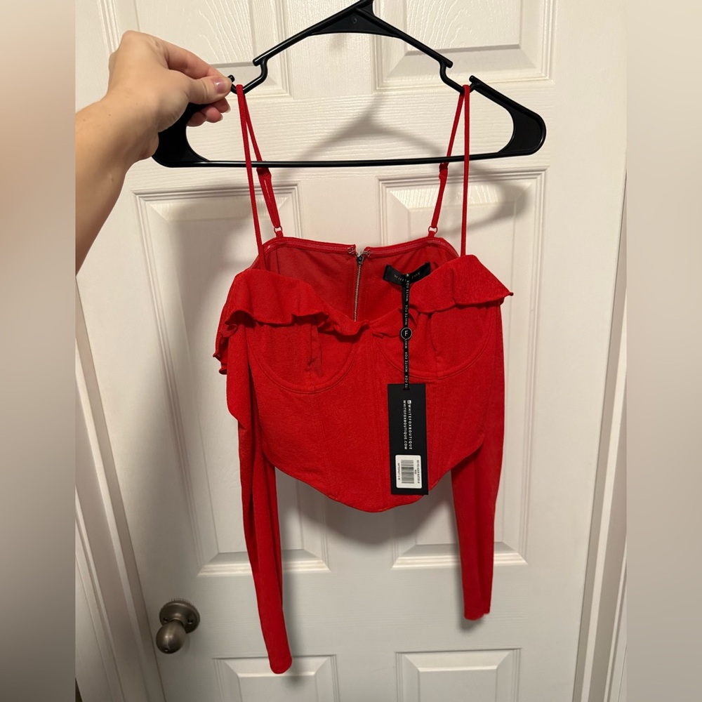 Stylish Red Two-Piece Set - Picture 5 of 6